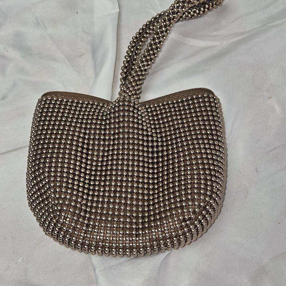 Cute Small Beaded Purse Bag Zipper Doesn't Work Snap Does